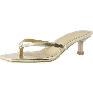 imageCUSHIONAIRE Womens Miami Kitten heel thong sandals Memory Foam Wide Widths AvailableMetallic Gold