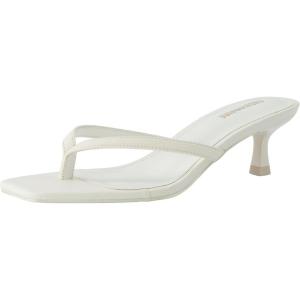 imageCUSHIONAIRE Womens Miami Kitten heel thong sandals Memory Foam Wide Widths AvailableSmooth Cream