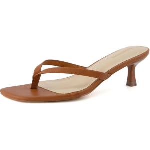 imageCUSHIONAIRE Womens Miami Kitten heel thong sandals Memory Foam Wide Widths AvailableWhiskey