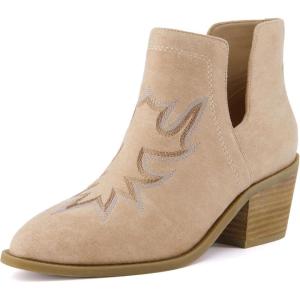 imageCUSHIONAIRE Womens Rustler Western bootie Memory Foam Wide Widths AvailableBeige