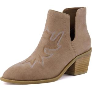 imageCUSHIONAIRE Womens Rustler Western bootie Memory Foam Wide Widths AvailableTaupe