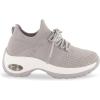 imageCUSHIONAIRE Womens Blaze Stretch Knit Slip on lace Sneaker Memory Foam ampamp LiteSole TechnologyGreyWhite