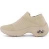 imageCUSHIONAIRE Womens Breeze Stretch Knit Slip on Sneaker Memory Foam ampamp LiteSole TechnologyTaupe