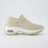 imageCUSHIONAIRE Womens Breeze Stretch Knit Slip on Sneaker Memory Foam ampamp LiteSole TechnologyTaupeWhite