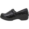 imageCUSHIONAIRE Womens Claire SlipOn Clog Vegan Leather Memory Foam Lightweight Comfort Clog with 15Inch HeelBlack Croco