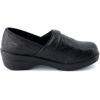 imageCUSHIONAIRE Womens Claire SlipOn Clog Vegan Leather Memory Foam Lightweight Comfort Clog with 15Inch HeelBlack Tooled