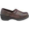 imageCUSHIONAIRE Womens Claire SlipOn Clog Vegan Leather Memory Foam Lightweight Comfort Clog with 15Inch HeelBrown Tooled