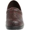 imageCUSHIONAIRE Womens Claire SlipOn Clog Vegan Leather Memory Foam Lightweight Comfort Clog with 15Inch HeelBrown Tooled