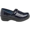 imageCUSHIONAIRE Womens Claire SlipOn Clog Vegan Leather Memory Foam Lightweight Comfort Clog with 15Inch HeelNavy Croco