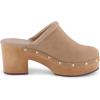 imageCUSHIONAIRE Womens Guest Faux Wood Clog with Memory Foam Padding Wide Widths AvailableSand