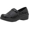 imageCUSHIONAIRE Womens Claire SlipOn Clog Vegan Leather Memory Foam Lightweight Comfort Clog with 15Inch HeelBlack Croco