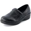 imageCUSHIONAIRE Womens Claire SlipOn Clog Vegan Leather Memory Foam Lightweight Comfort Clog with 15Inch HeelBlack Tooled