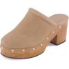 imageCUSHIONAIRE Womens Guest Faux Wood Clog with Memory Foam Padding Wide Widths AvailableSand