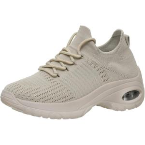 imageCUSHIONAIRE Womens Blaze Stretch Knit Slip on lace Sneaker Memory Foam ampamp LiteSole TechnologyTaupe