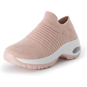 imageCUSHIONAIRE Womens Breeze Stretch Knit Slip on Sneaker Memory Foam ampamp LiteSole TechnologyBlush