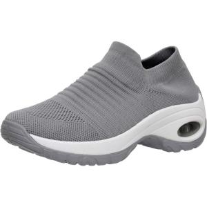 imageCUSHIONAIRE Womens Breeze Stretch Knit Slip on Sneaker Memory Foam ampamp LiteSole TechnologyGrey