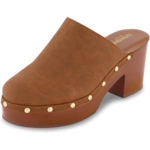 imageCUSHIONAIRE Womens Gibbons Faux Wood Clog with Memory Foam Padding Wide Widths AvailableChestnut