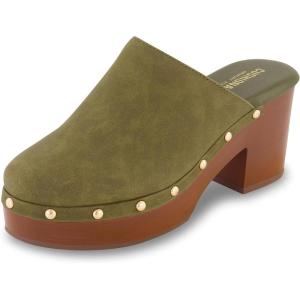 imageCUSHIONAIRE Womens Gibbons Faux Wood Clog with Memory Foam Padding Wide Widths AvailableOlive