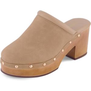 imageCUSHIONAIRE Womens Guest Faux Wood Clog with Memory Foam Padding Wide Widths AvailableSand