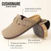 imageCUSHIONAIRE Hana SlipOn Buckle Clog with Cork Footbed Memory Foam Wide Widths AvailableBrown