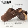 imageCUSHIONAIRE Hana SlipOn Buckle Clog with Cork Footbed Memory Foam Wide Widths AvailableBrown Wool