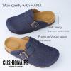imageCUSHIONAIRE Hana SlipOn Buckle Clog with Cork Footbed Memory Foam Wide Widths AvailableDark Denim