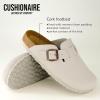 imageCUSHIONAIRE Hana SlipOn Buckle Clog with Cork Footbed Memory Foam Wide Widths AvailableIvory Vegan Suede