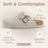imageCUSHIONAIRE Hana SlipOn Buckle Clog with Cork Footbed Memory Foam Wide Widths AvailableIvory Vegan Suede