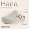 imageCUSHIONAIRE Hana SlipOn Buckle Clog with Cork Footbed Memory Foam Wide Widths AvailableIvory Vegan Suede