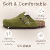 imageCUSHIONAIRE Hana SlipOn Buckle Clog with Cork Footbed Memory Foam Wide Widths AvailableKhaki Corduroy
