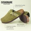 imageCUSHIONAIRE Hana SlipOn Buckle Clog with Cork Footbed Memory Foam Wide Widths AvailableKhaki Corduroy