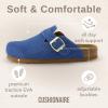 imageCUSHIONAIRE Hana SlipOn Buckle Clog with Cork Footbed Memory Foam Wide Widths AvailableLight Denim
