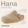 imageCUSHIONAIRE Hana SlipOn Buckle Clog with Cork Footbed Memory Foam Wide Widths AvailableSand Vegan Suede