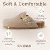 imageCUSHIONAIRE Hana SlipOn Buckle Clog with Cork Footbed Memory Foam Wide Widths AvailableSand Wool