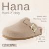 imageCUSHIONAIRE Hana SlipOn Buckle Clog with Cork Footbed Memory Foam Wide Widths AvailableSand Wool