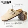 imageCUSHIONAIRE Hana SlipOn Buckle Clog with Cork Footbed Memory Foam Wide Widths AvailableStone