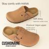 imageCUSHIONAIRE Hana SlipOn Buckle Clog with Cork Footbed Memory Foam Wide Widths AvailableTan Vegan Suede