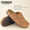 imageCUSHIONAIRE Hana SlipOn Buckle Clog with Cork Footbed Memory Foam Wide Widths AvailableTan Vegan Suede