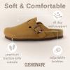 imageCUSHIONAIRE Hana SlipOn Buckle Clog with Cork Footbed Memory Foam Wide Widths AvailableTan Vegan Suede