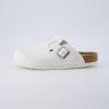 imageCUSHIONAIRE Hana SlipOn Buckle Clog with Cork Footbed Memory Foam Wide Widths AvailableWhite