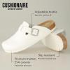 imageCUSHIONAIRE Hana SlipOn Buckle Clog with Cork Footbed Memory Foam Wide Widths AvailableWhite