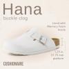 imageCUSHIONAIRE Hana SlipOn Buckle Clog with Cork Footbed Memory Foam Wide Widths AvailableWhite