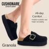 imageCUSHIONAIRE Womens Granola Previous Buckle Issue Fixed Genuine Suede Cork Footbed Platform Clog Comfort Wide Widths AvailableBlack