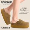 imageCUSHIONAIRE Womens Granola Previous Buckle Issue Fixed Genuine Suede Cork Footbed Platform Clog Comfort Wide Widths AvailableChestnut