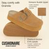 imageCUSHIONAIRE Womens Granola Previous Buckle Issue Fixed Genuine Suede Cork Footbed Platform Clog Comfort Wide Widths AvailableChestnut
