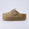 imageCUSHIONAIRE Womens Granola Previous Buckle Issue Fixed Genuine Suede Cork Footbed Platform Clog Comfort Wide Widths AvailableKhaki