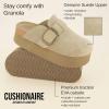 imageCUSHIONAIRE Womens Granola Previous Buckle Issue Fixed Genuine Suede Cork Footbed Platform Clog Comfort Wide Widths AvailableKhaki