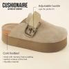imageCUSHIONAIRE Womens Granola Previous Buckle Issue Fixed Genuine Suede Cork Footbed Platform Clog Comfort Wide Widths AvailableKhaki