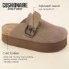 imageCUSHIONAIRE Womens Granola Previous Buckle Issue Fixed Genuine Suede Cork Footbed Platform Clog Comfort Wide Widths AvailableTaupe