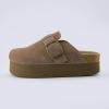 imageCUSHIONAIRE Womens Granola Previous Buckle Issue Fixed Genuine Suede Cork Footbed Platform Clog Comfort Wide Widths AvailableTaupe